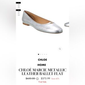 CHLOÉ MARCIE METALLIC LEATHER BALLET FLAT